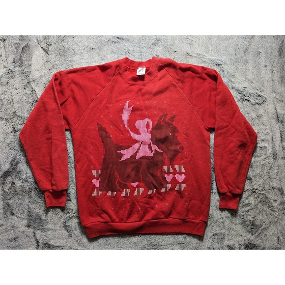 Jerzees Tops - Vintage Jerzees Sweatshirt Women's Size Large Red Made In USA Scottish Terrier